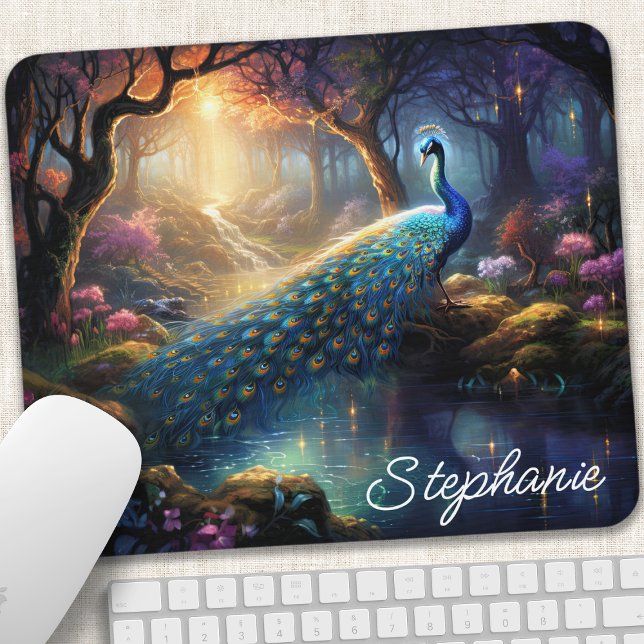 Mousepad Nome Fantasia Pavão Enfeitiçado Design (Criador carregado)