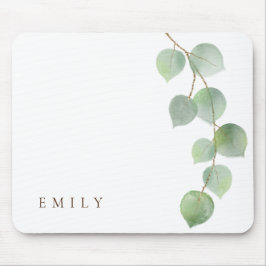 Mousepad Nome Feminina da Filial Elegante Eucalyptus