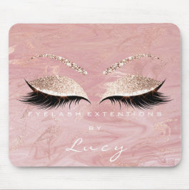 Mousepad Nome Glitter Makeup Beauty Studio Lash Pink Marble