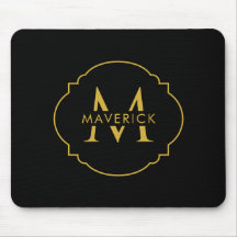 Nome Inicial Personalizado Elegante Moderno Preto