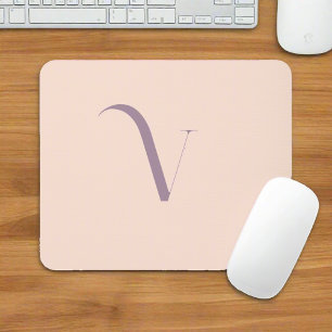 Mousepad Nome Inicial Personalizado Script Blush Girly de L