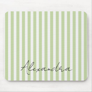 Mousepad Nome Listras Brancas Verdes