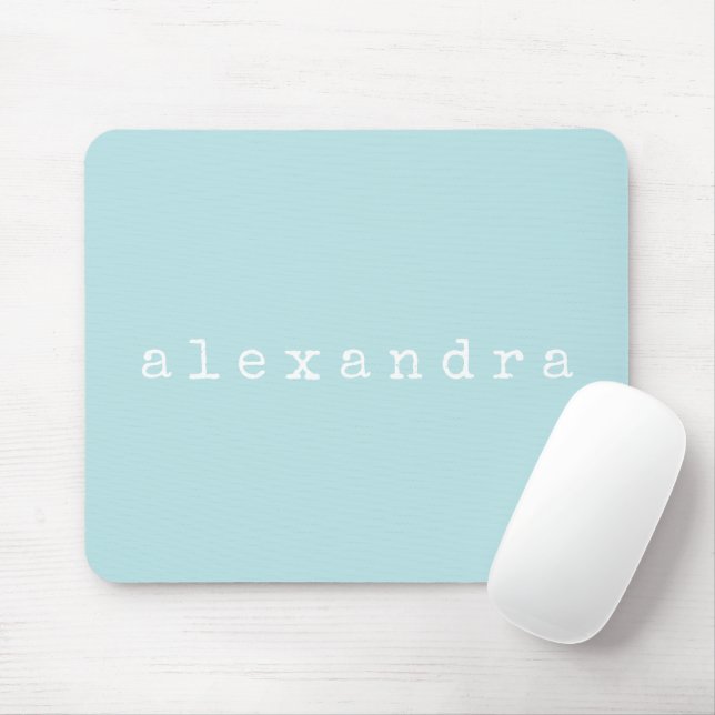 Mousepad Nome Minimalista Simples Design Aqua Pastel Person (Com mouse)