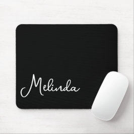 Mousepad Nome Moderno Preto e Branco