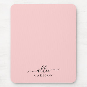 Mousepad Nome Moderno Rosa Rosa Cinza-Rosa Cinza-Rosa Cinza