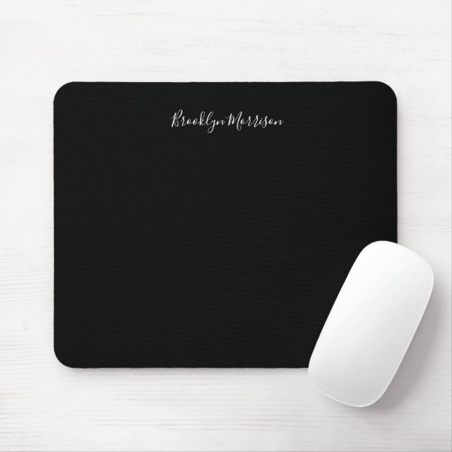 Mousepad nome monograma do script personalizado branco na m (Com mouse)