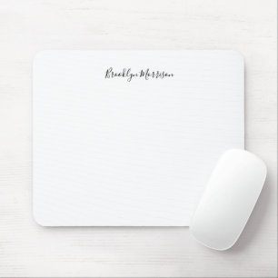 Mousepad nome monograma do script personalizado branco na m
