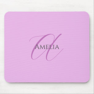 Mousepad Nome Monograma - Letra Inicial Orchid & Lilac