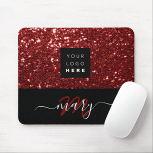 Mousepad Nome Monograma Mínimo de Logotipo de Brilhante de