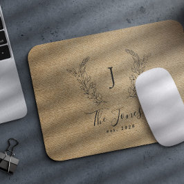 Mousepad Nome monograma personalizado chic elegante