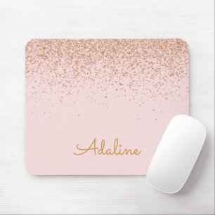 Mousepad Nome Monograma Personalizado com Brilho Dourado