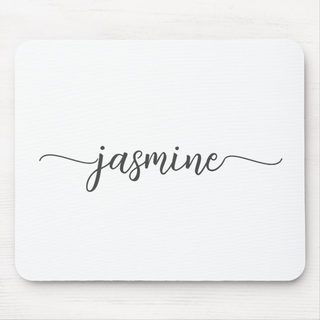 Mousepad Nome Monograma Personalizado Simples Feminino Bran (Frente)