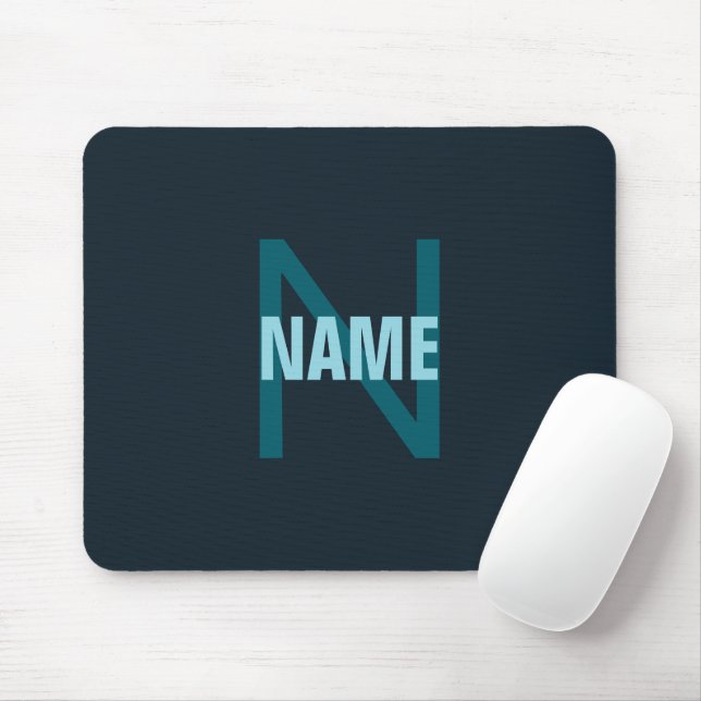 Mousepad Nome Monograma Personalizável Simples Bold (Com mouse)