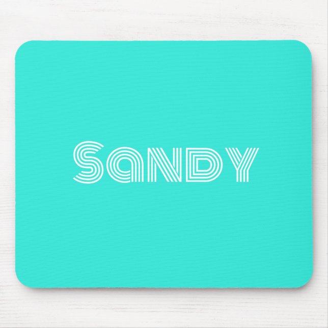 Mousepad Nome monograma turquesa moderno (Frente)