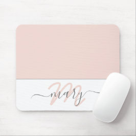 Mousepad Nome Monograma White Rose White Abstrato