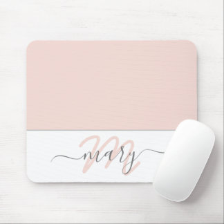 Mousepad Nome Monograma White Rose White Abstrato