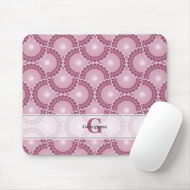 Mousepad Nome Personalizado 1920 Dot RADIANTE Dusky Rosa Do (Com mouse)