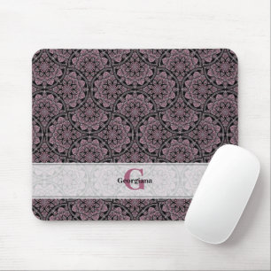 Mousepad Nome Personalizado 1920 Dusky Rosa Floral Fronds M