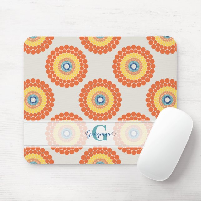 Mousepad Nome Personalizado Aegean Summer Radiant Dot Manda (Com mouse)