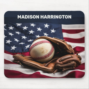 Mousepad Nome Personalizado Baseball Americano