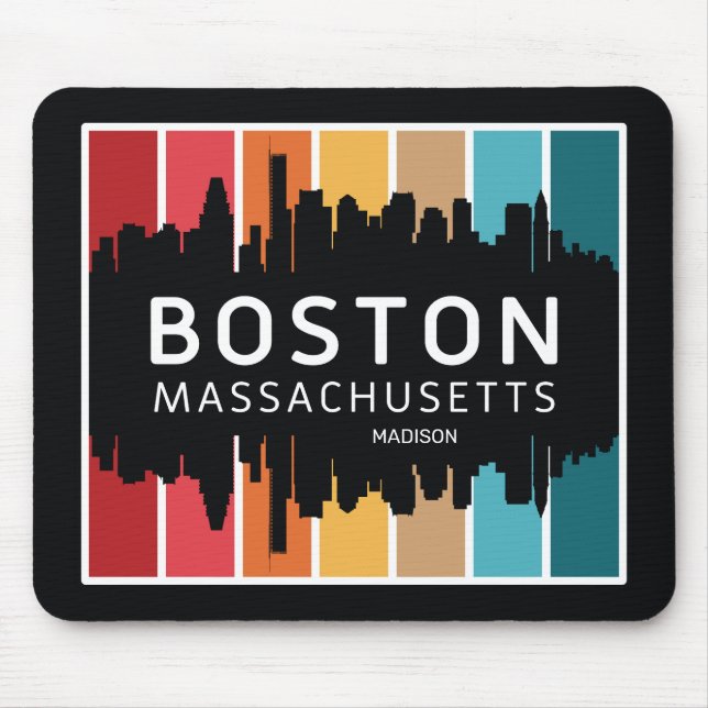 Mousepad Nome Personalizado Boston Massachusetts (Frente)