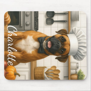Mousepad Nome Personalizado Boxer Amante de Culinária Boxer