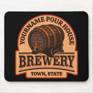 Mousepad Nome Personalizado Brewery do barril de cerveja de