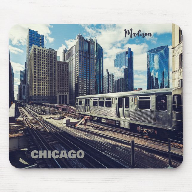 Mousepad Nome personalizado Chicago EUA (Frente)