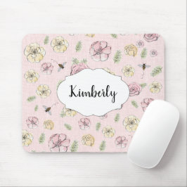 Mousepad Nome personalizado - cor-de-rosa