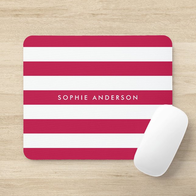 Mousepad Nome Personalizado Cor Editável e Listras Brancas (Criador carregado)