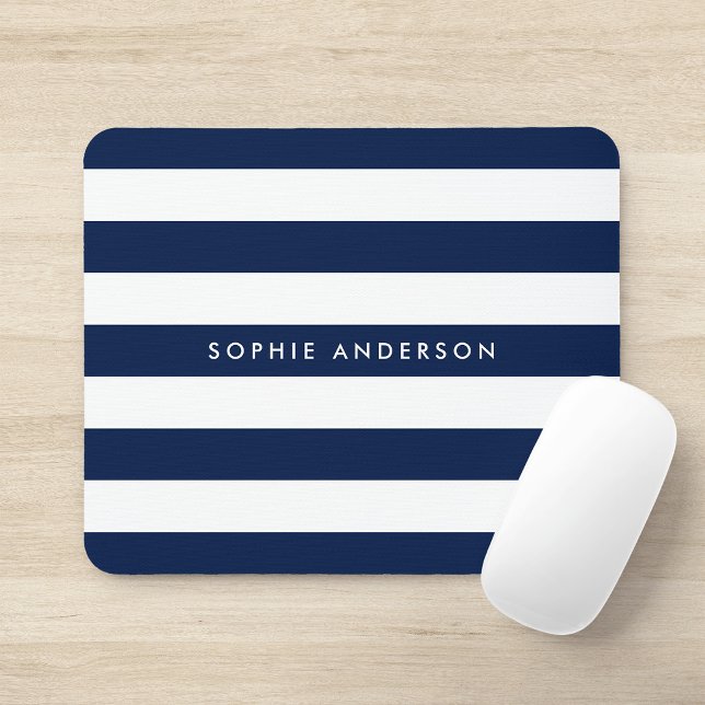 Mousepad Nome Personalizado Cor Editável e Listras Brancas (Criador carregado)