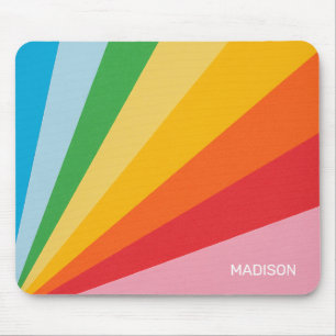 Mousepad Nome personalizado Cores do arco-íris