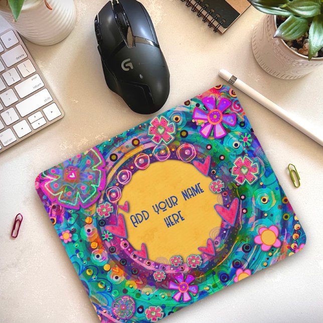 Mousepad Nome Personalizado da Flor bonito Inspirivity Mous (Criador carregado)