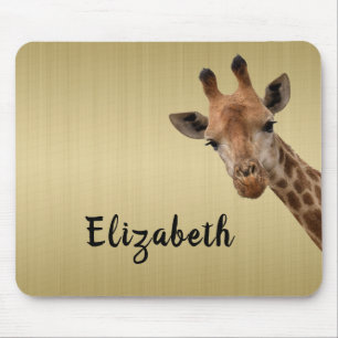 Mousepad Nome Personalizado da Girafa Bestial