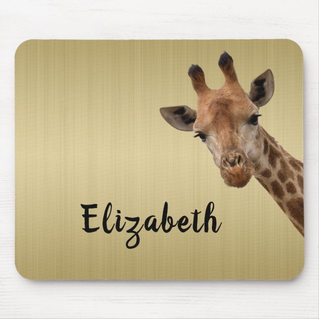 Mousepad Nome Personalizado da Girafa Bestial (Frente)