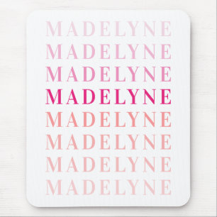 Mousepad Nome Personalizado da Tipografia Coral Rosa