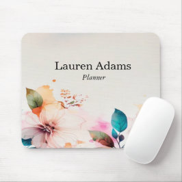 Mousepad Nome personalizado das flores aquáticas cor pastel