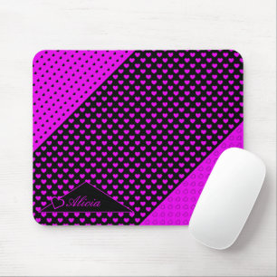 Mousepad Nome Personalizado De Cores Pretas E Rosa Em Greve