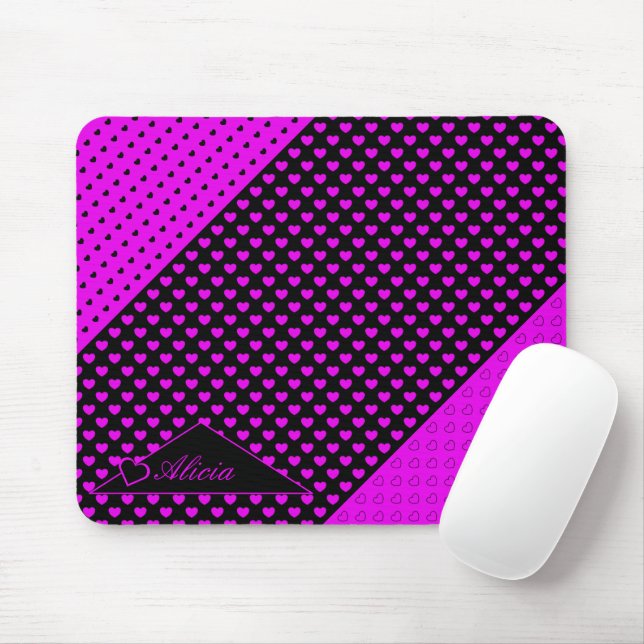 Mousepad Nome Personalizado De Cores Pretas E Rosa Em Greve (Com mouse)