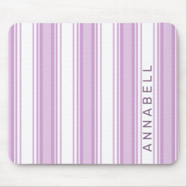 Mousepad Nome personalizado de faixas verticais púrpura e b