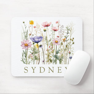 Mousepad Nome Personalizado de Flor Selvagem