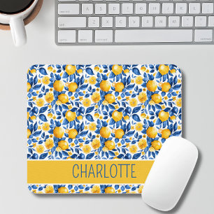 Mousepad Nome Personalizado de Fruta Tropical Padrão de Lim