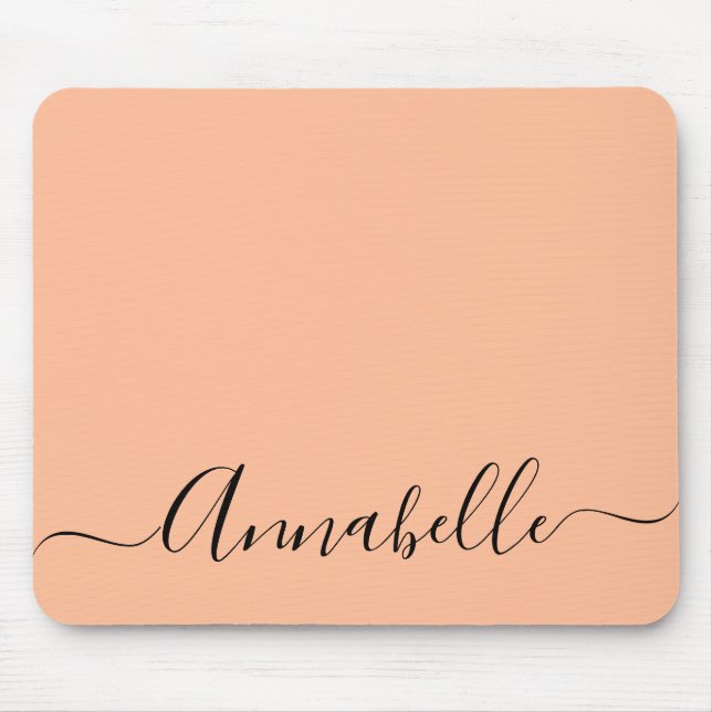 Mousepad Nome Personalizado de Pêssego Simples (Frente)