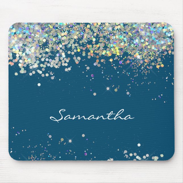 Mousepad Nome Personalizado de Rapariga da Glitter (Frente)