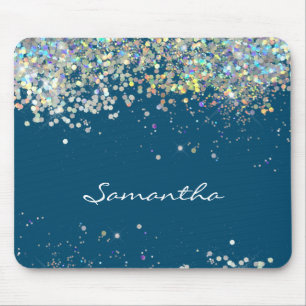 Mousepad Nome Personalizado de Rapariga do Glitter
