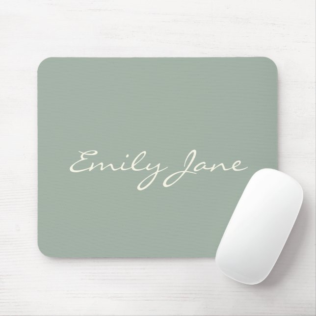 Mousepad Nome Personalizado de Script Manuscrito em Verde d (Com mouse)