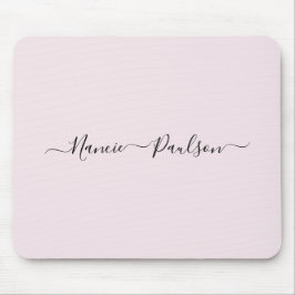 Mousepad Nome Personalizado de Script Rosa Esmagador Mínimo