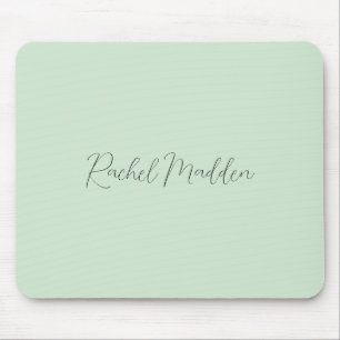 Mousepad Nome Personalizado de Script Verde Mint Minimalist