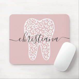 Mousepad Nome Personalizado Dente de Impressão Leopardo Den
