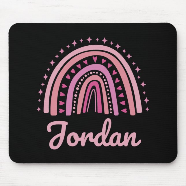 Mousepad Nome Personalizado Divertido Mulheres Rosa Arco-ír (Frente)